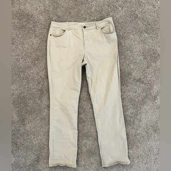 Coldwater Creek Pants Womens Size 16 Trouser Natural Fit Tan - Picture 1 of 3